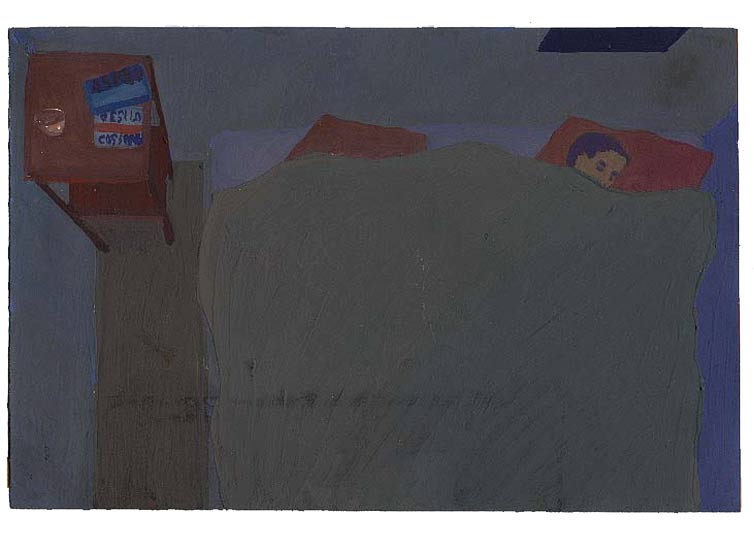 Décembre - 1990 - gouache / papier 25,5x19 cm - Série autobiographique (...)