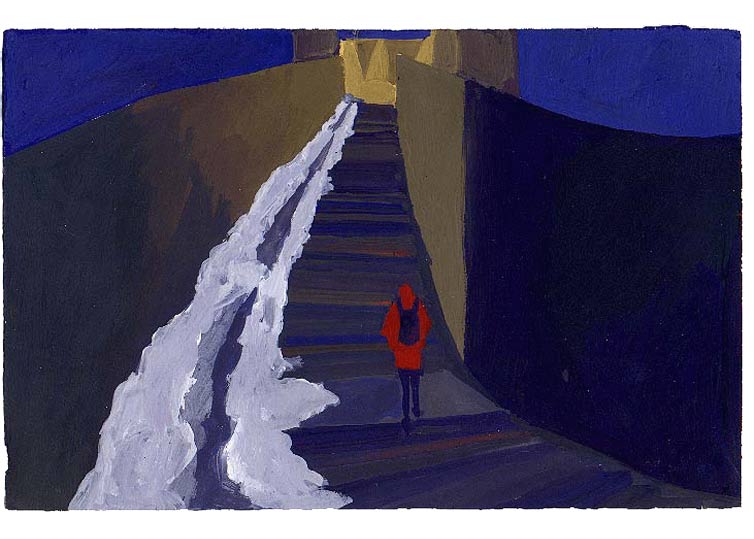 Décembre - 1990 - gouache / papier 25,5x19 cm - Série autobiographique (...)