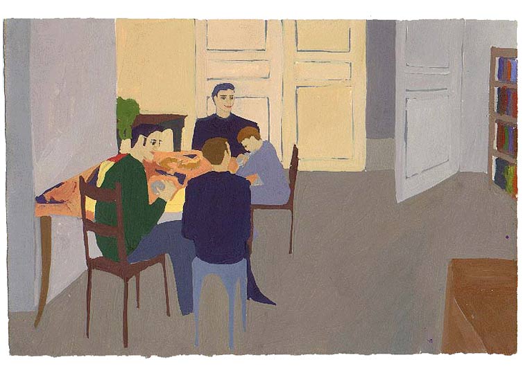 Décembre-1990 - gouache / papier 25,5x19 cm - Série autobiographique (...)