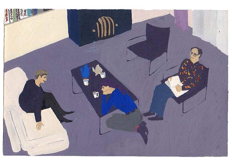 Février - 1991 - gouache / papier 25,5x19 cm - Série autobiographique (...)