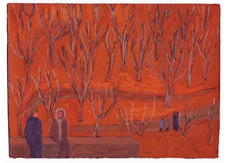 Mars - 1996 - gouache / papier 25,5x19 cm - Série autobiographique "Les (...)