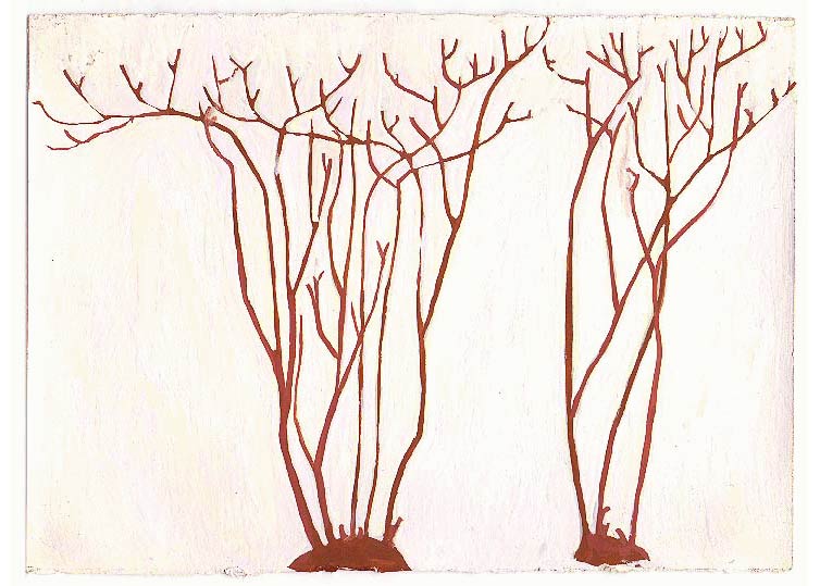 Mars - 1996 - gouache / papier 25,5x19 cm - Série autobiographique "Les (...)