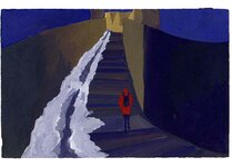 Décembre - 1990 - gouache / papier 25,5x19 cm - Série autobiographique (…)