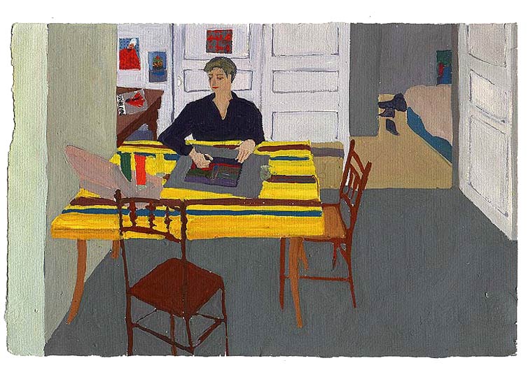 LES PLUS BELLES HEURES- 17 novembre 1990 - gouache / papier 25,5x19 cm - Série autobiographique (…)