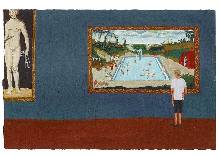 LES PLUS BELLES HEURES- Aout - 1991 - gouache / papier 25,5x19 cm - Série autobiographique "Les (...)