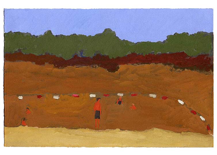 LES PLUS BELLES HEURES- Aout - 1991 - gouache / papier 25,5x19 cm - Série autobiographique "Les (...)