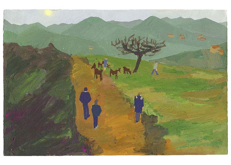 LES PLUS BELLES HEURES- Février - 1991 - gouache / papier 25,5x19 cm - Série autobiographique (…)