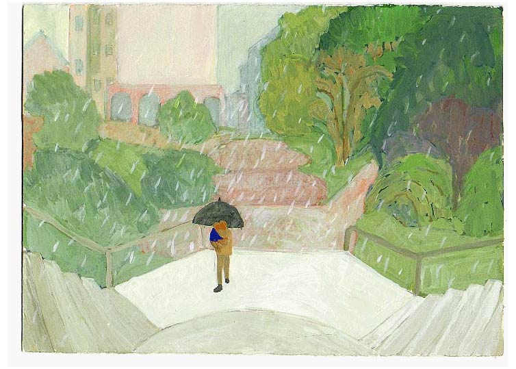 LES PLUS BELLES HEURES- Septembre- 1995 - gouache / papier 25,5x19 cm - Série autobiographique (...)