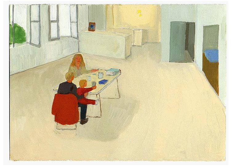 LES PLUS BELLES HEURES- Septembre - 1995 - gouache / papier 25,5x19 cm - Série autobiographique (...)