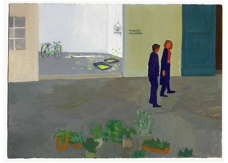 LES PLUS BELLES HEURES- Septembre - 1995 - gouache / papier 25,5x19 cm - Série autobiographique (...)