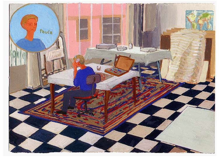 LES PLUS BELLES HEURES- Septembre - 1995 - gouache / papier 25,5x19 cm - Série autobiographique (...)