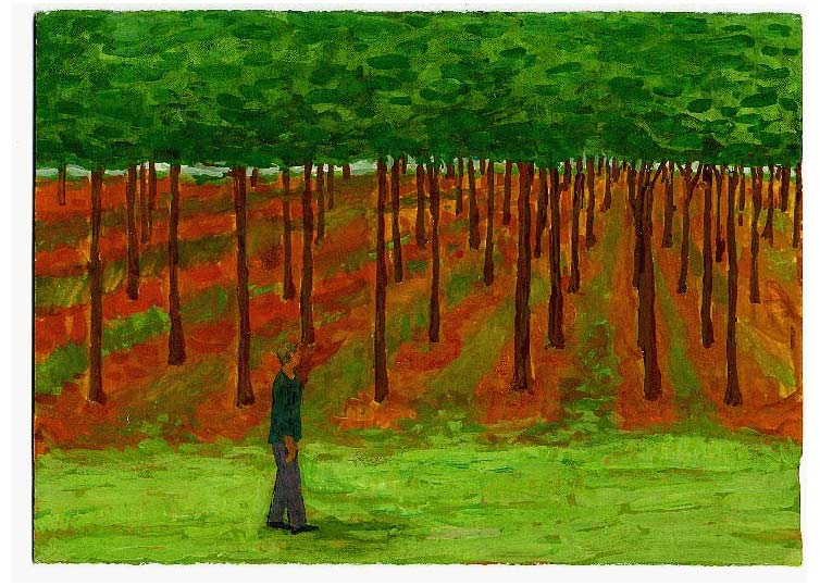 LES PLUS BELLES HEURES- Septembre - 1995 - gouache / papier 25,5x19 cm - Série autobiographique (...)