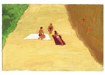 Aout - 1991 - gouache / papier 25,5x19 cm - Série autobiographique "Les (…)
