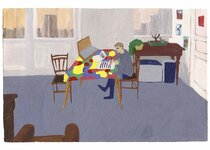 Février - 1991 - gouache / papier 25,5x19 cm - Série autobiographique (…)