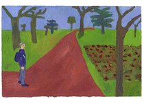 Mars - 1990 - gouache / papier 25,5x19 cm - Série autobiographique "Les (…)