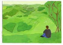Aout - 1995 - gouache / papier 25,5x19 cm - Série autobiographique "Les (…)