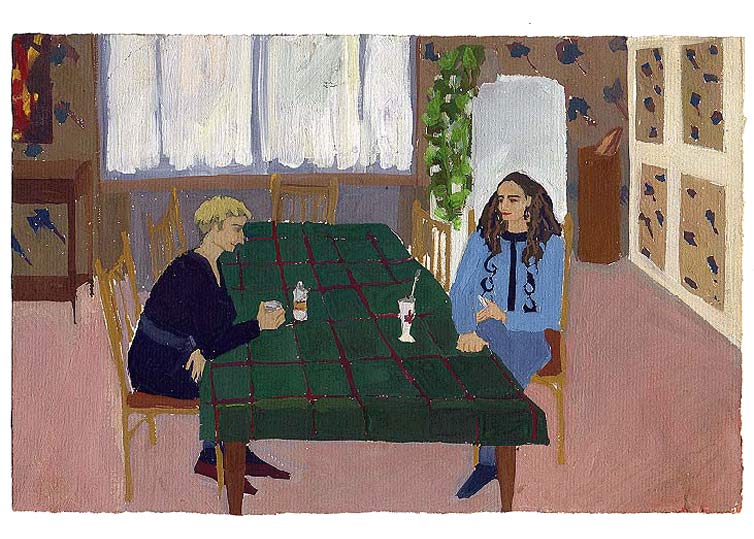 LES PLUS BELLES HEURES- Octobre -1990 - gouache / papier 25,5x19 cm - Série autobiographique (…)