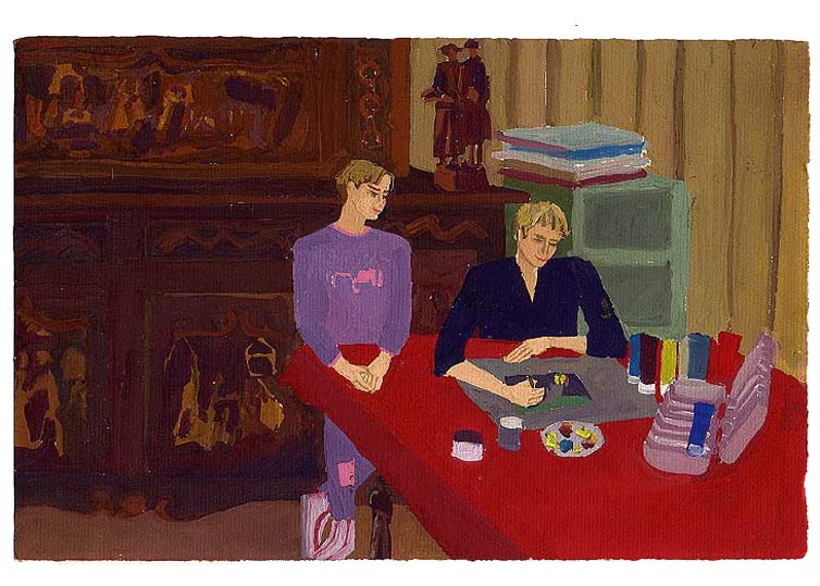 LES PLUS BELLES HEURES- Octobre -1990 - gouache / papier 25,5x19 cm - Série autobiographique (…)