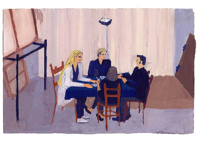 LES PLUS BELLES HEURES- Octobre -1990 - gouache / papier 25,5x19 cm - Série autobiographique (…)