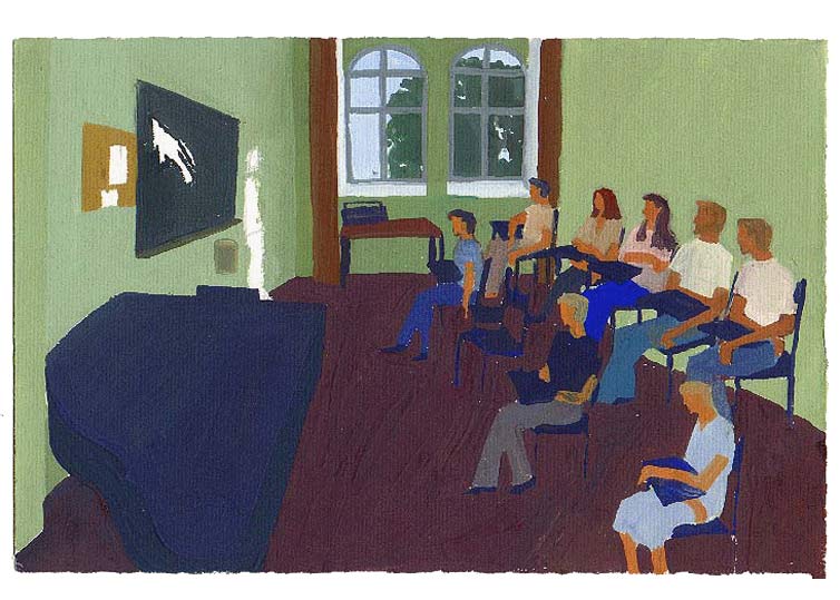 LES PLUS BELLES HEURES- Aout - 1991 - gouache / papier 25,5x19 cm - Série autobiographique "Les (…)