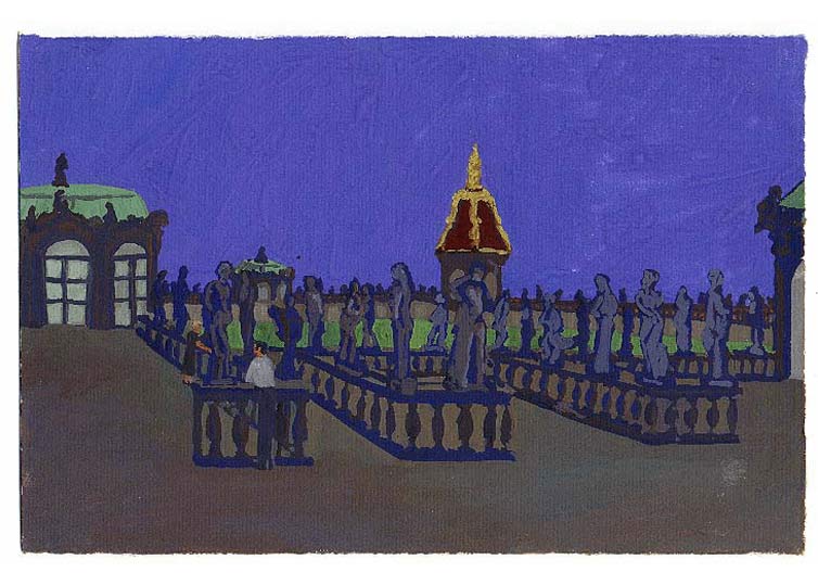LES PLUS BELLES HEURES- Aout - 1991 - gouache / papier 25,5x19 cm - Série autobiographique "Les (…)