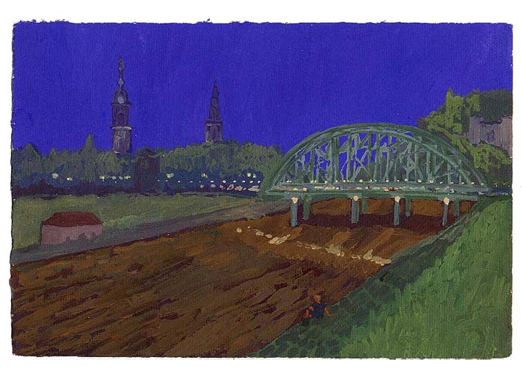 LES PLUS BELLES HEURES- Aout - 1991 - gouache / papier 25,5x19 cm - Série autobiographique "Les (…)