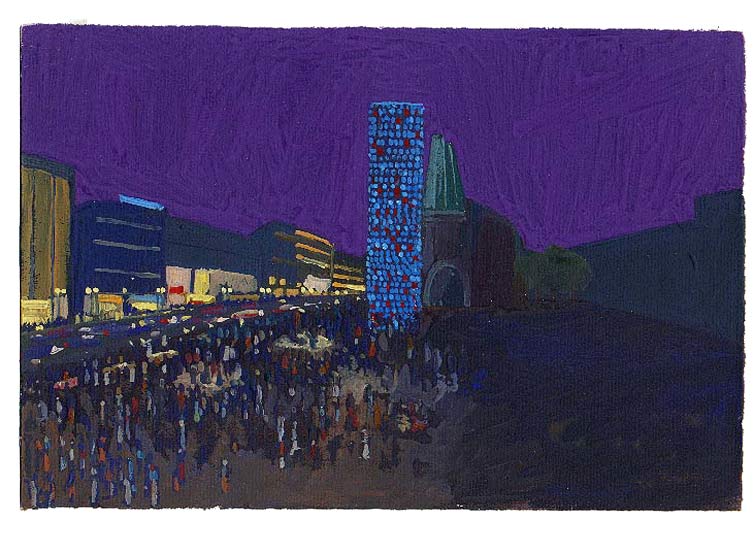 LES PLUS BELLES HEURES- Aout - 1991 - gouache / papier 25,5x19 cm - Série autobiographique "Les (…)