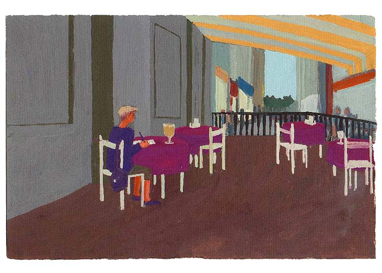 LES PLUS BELLES HEURES- Aout - 1991 - gouache / papier 25,5x19 cm - Série autobiographique "Les (…)