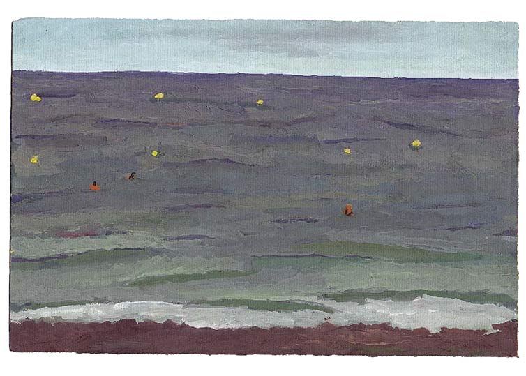 LES PLUS BELLES HEURES- Aout - 1991 - gouache / papier 25,5x19 cm - Série autobiographique "Les (…)