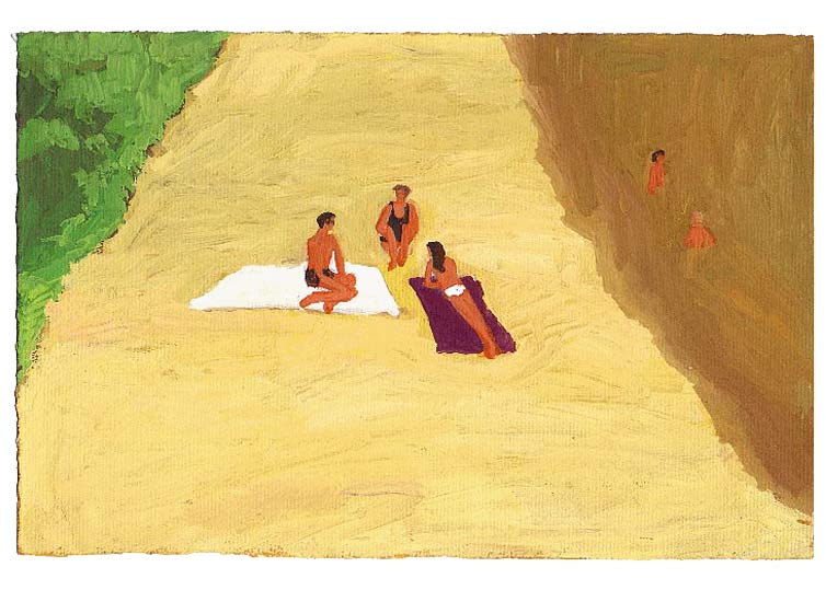 LES PLUS BELLES HEURES- Aout - 1991 - gouache / papier 25,5x19 cm - Série autobiographique "Les (…)