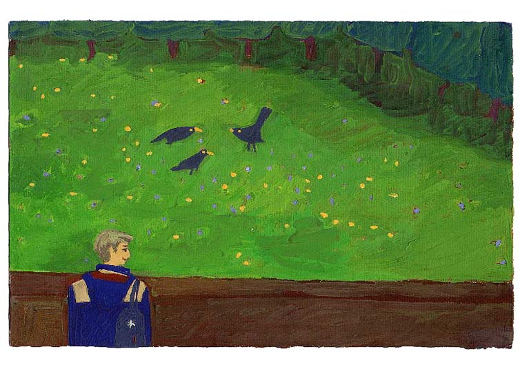 LES PLUS BELLES HEURES- Avril - 1991 - gouache / papier 25,5x19 cm - Série autobiographique (…)