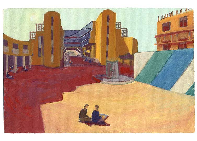 LES PLUS BELLES HEURES- Avril - 1991 - gouache / papier 25,5x19 cm - Série autobiographique (…)