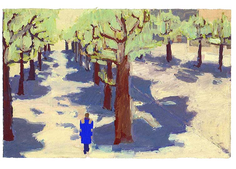 LES PLUS BELLES HEURES- Avril - 1991- gouache / papier 25,5x19 cm - Série autobiographique "Les (…)