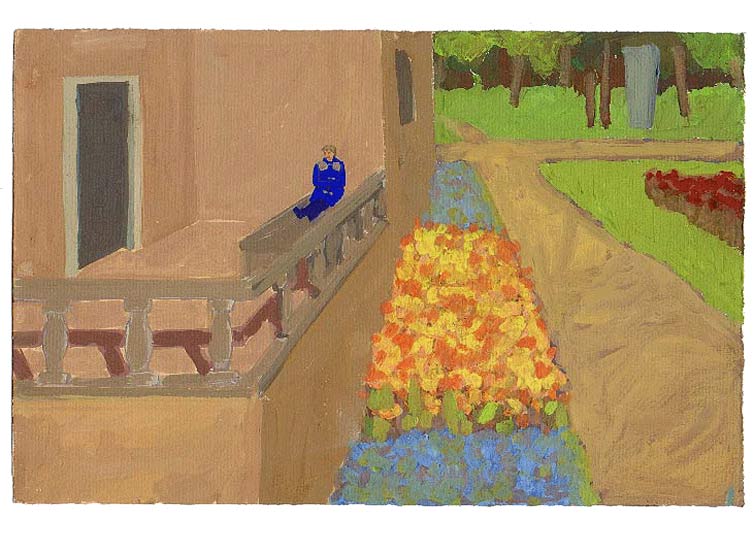 LES PLUS BELLES HEURES- Avril - 1991 - gouache / papier 25,5x19 cm - Série autobiographique (…)