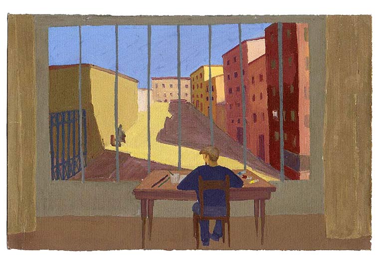 LES PLUS BELLES HEURES- Avril - 1991- gouache / papier 25,5x19 cm - Série autobiographique "Les (…)