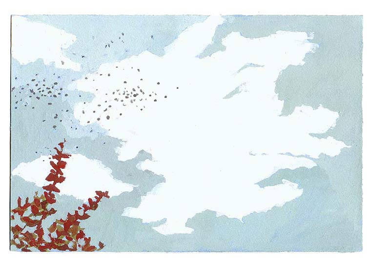 LES PLUS BELLES HEURES- Avril - 1991- gouache / papier 25,5x19 cm - Série autobiographique "Les (…)