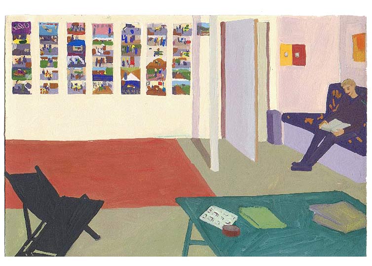LES PLUS BELLES HEURES- Février - 1991 - gouache / papier 25,5x19 cm - Série autobiographique (…)