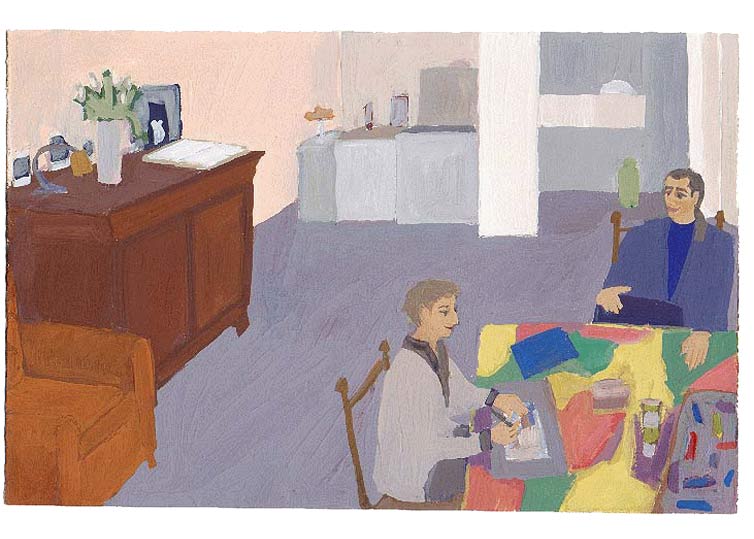 LES PLUS BELLES HEURES- Février - 1991 - gouache / papier 25,5x19 cm - Série autobiographique (…)
