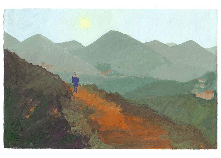 LES PLUS BELLES HEURES- Février - 1991 - gouache / papier 25,5x19 cm - Série autobiographique (…)