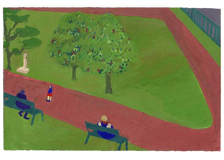 LES PLUS BELLES HEURES- Janvier - 1991 - gouache / papier 25,5x19 cm - Série autobiographique (…)