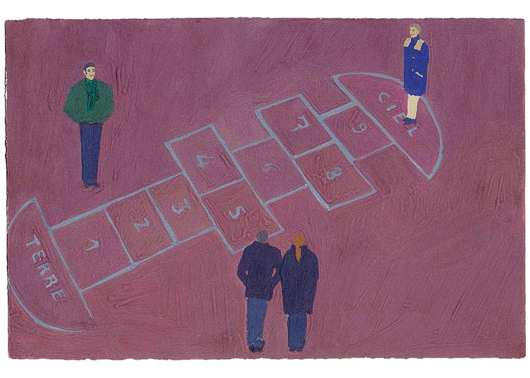 LES PLUS BELLES HEURES- Janvier - 1991 - gouache / papier 25,5x19 cm - Série autobiographique (…)