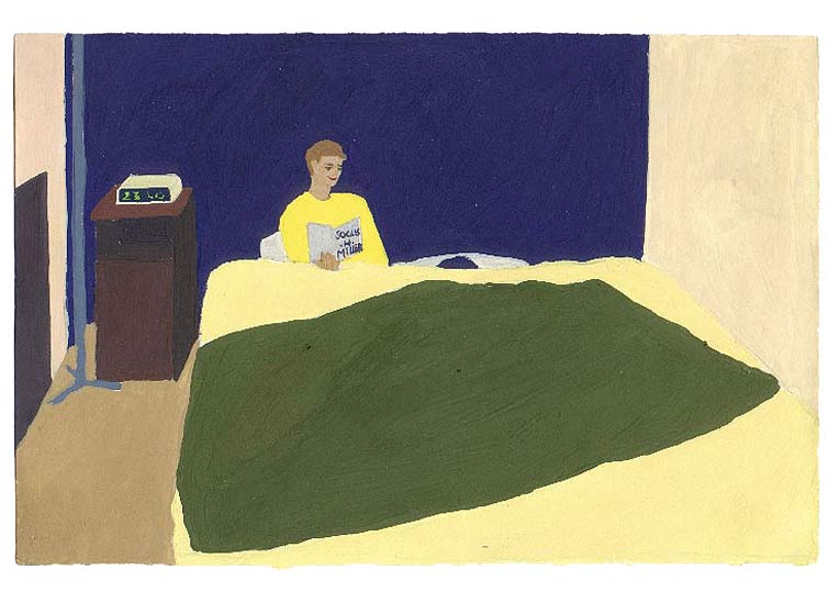 LES PLUS BELLES HEURES- Janvier - 1991 - gouache / papier 25,5x19 cm - Série autobiographique (…)