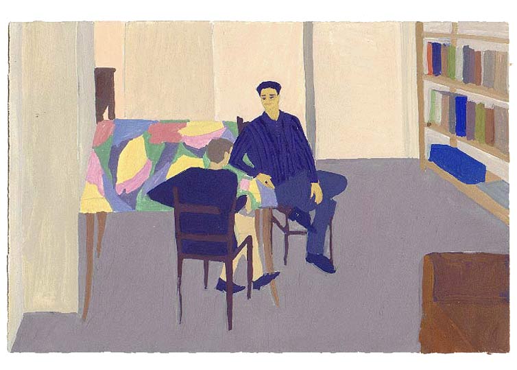 LES PLUS BELLES HEURES- Janvier - 1991 - gouache / papier 25,5x19 cm - Série autobiographique (…)