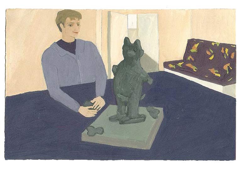 LES PLUS BELLES HEURES- Janvier - 1991 - gouache / papier 25,5x19 cm - Série autobiographique (…)