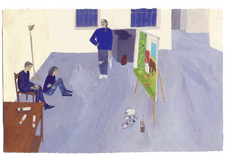 LES PLUS BELLES HEURES- Janvier - 1991 - gouache / papier 25,5x19 cm - Série autobiographique (…)