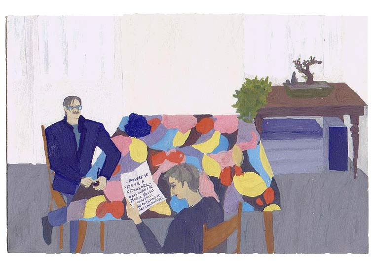 LES PLUS BELLES HEURES- Janvier - 1991 - gouache / papier 25,5x19 cm - Série autobiographique (…)