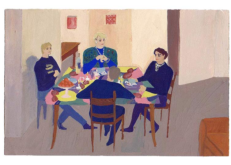 LES PLUS BELLES HEURES- Janvier - 1991 - gouache / papier 25,5x19 cm - Série autobiographique (…)