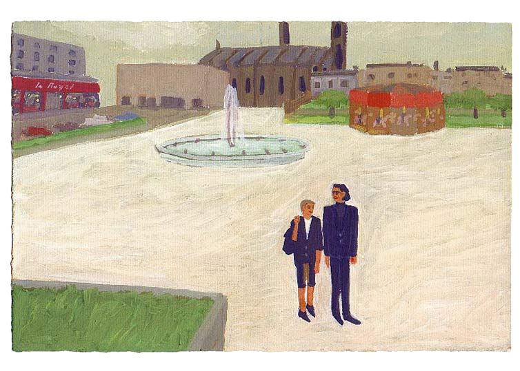 LES PLUS BELLES HEURES- Juillet - 1991 - gouache / papier 25,5x19 cm - Série autobiographique (…)