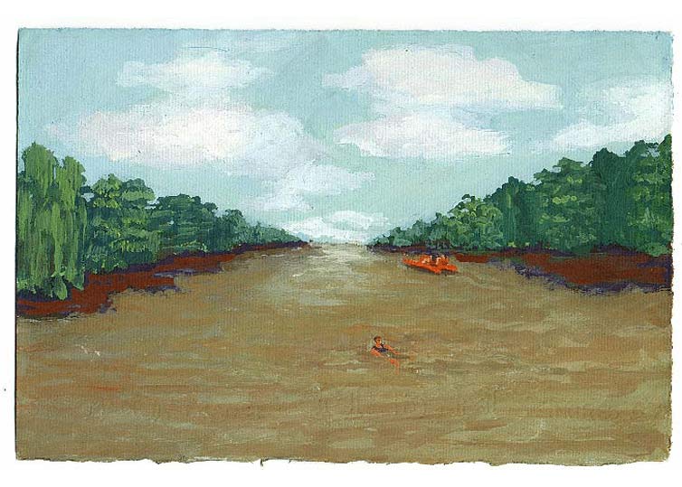 LES PLUS BELLES HEURES- Juillet - 1991 - gouache / papier 25,5x19 cm - Série autobiographique (…)