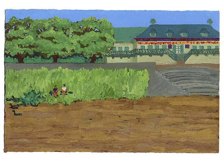 LES PLUS BELLES HEURES- Juillet - 1991 - gouache / papier 25,5x19 cm - Série autobiographique (…)